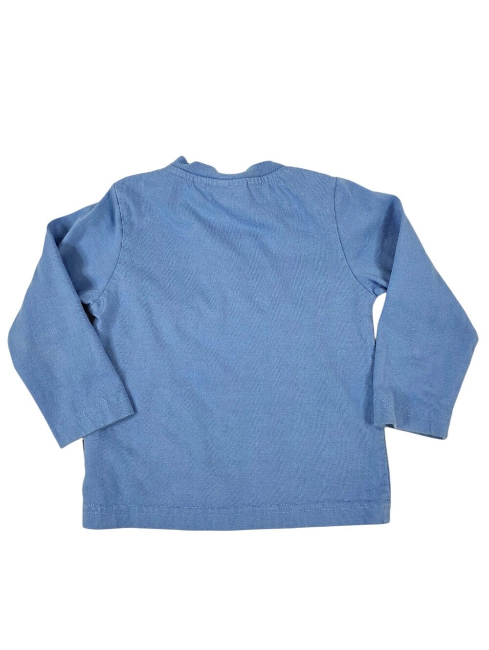 JoJo Maman Bébé Airplane Applique Long Sleeve Shirt Blue 6-12M Cotton European - Picture 6 of 9